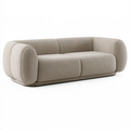 Canapé 2 places 190 cm en tissu beige style contemporain aux accoudoirs arrondis
