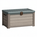 Coffre de rangement 120 x 55 x 60 cm en plastique gris taupe pour extérieur avec couvercle à loquet