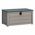 Coffre de rangement extérieur 120 x 60 x 63 cm en résine gris style contemporain