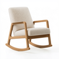 Fauteuil à bascule 68 x 85 x 95 cm en bois beige style scandinave