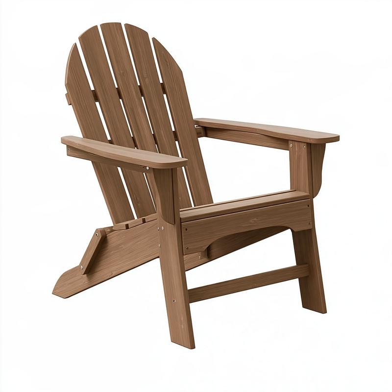 Fauteuil de jardin Adirondack 83 x 76 x 98 cm marron en matériau composite avec accoudoirs