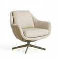 Fauteuil 84 x 86 x 88 cm en tissu beige pivotant style contemporain